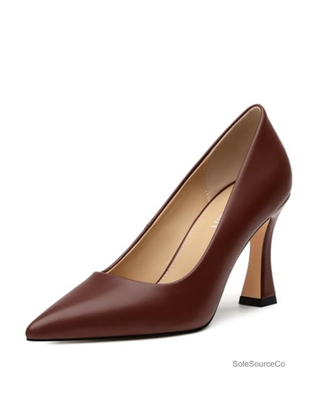 Women's Pointed Toe Stiletto Heels 3.2" Slip On Dress Pumps - Faux Leather
